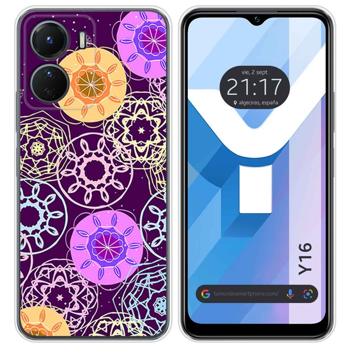 Funda Silicona para Vivo Y16 diseño Radial Dibujos