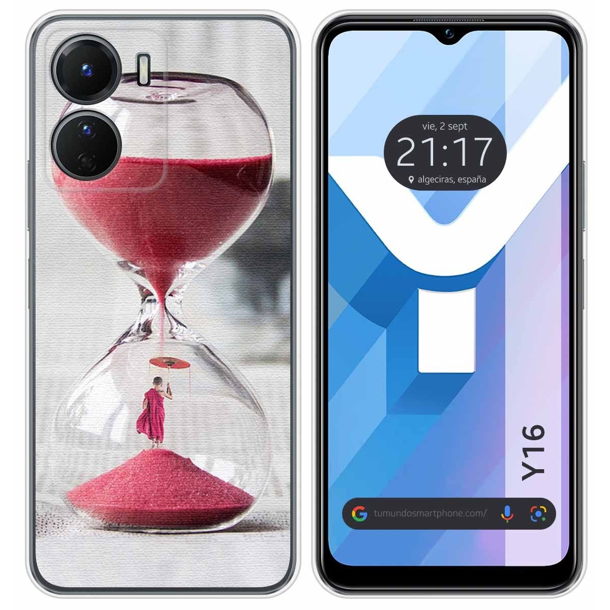 Funda Silicona para Vivo Y16 diseño Reloj Dibujos