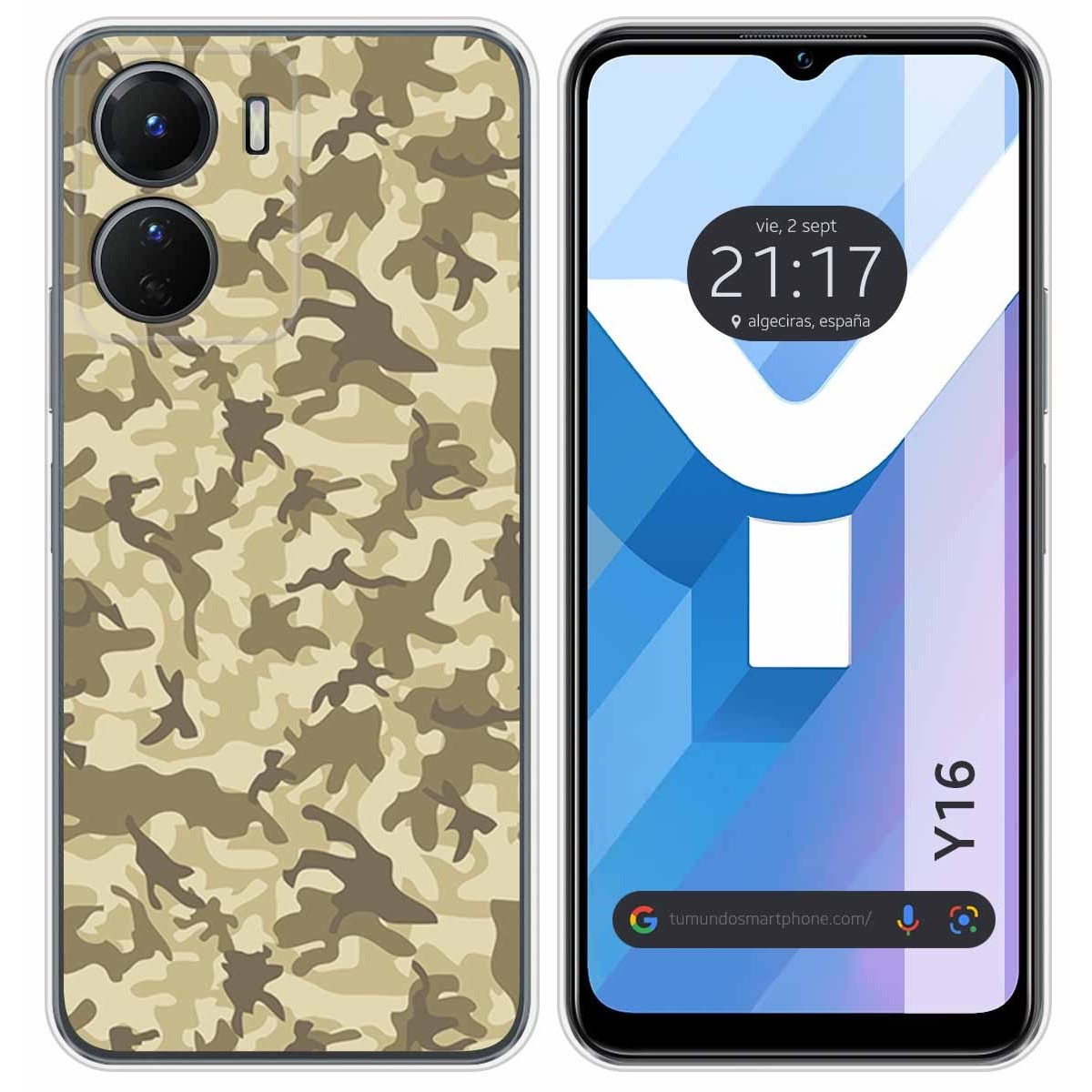 Funda Silicona para Vivo Y16 diseño Sand Camuflaje Dibujos