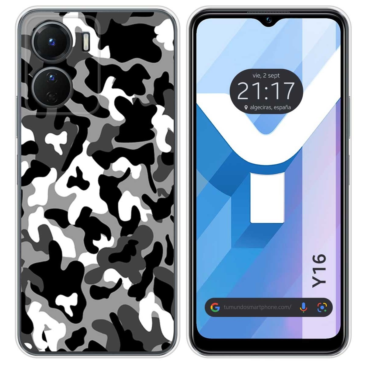 Funda Silicona para Vivo Y16 diseño Snow Camuflaje Dibujos
