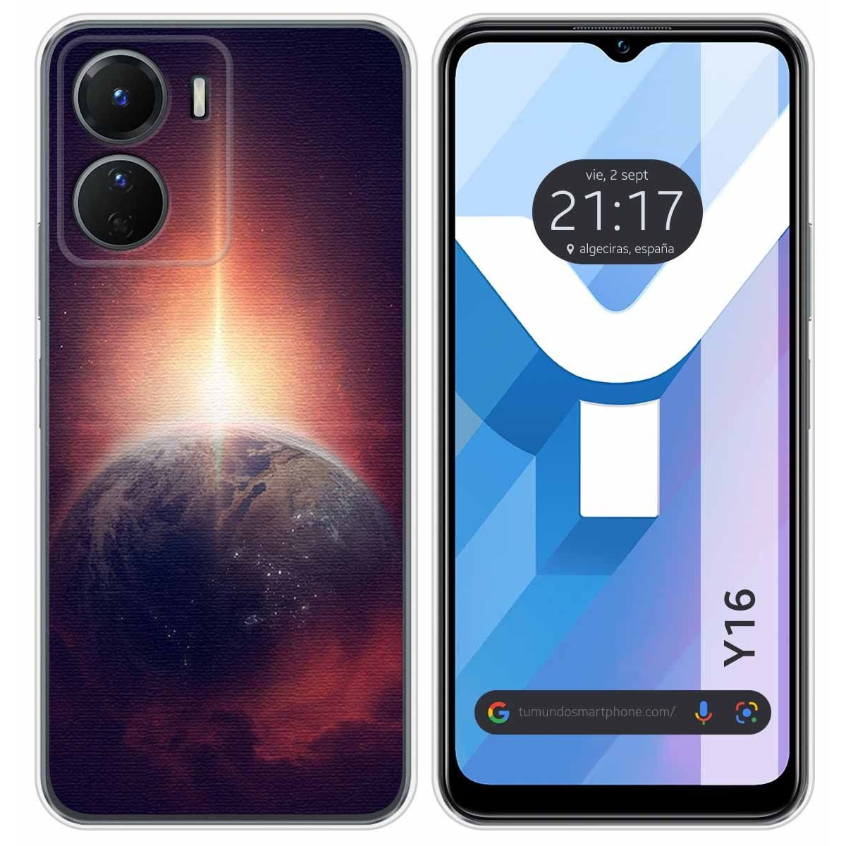 Funda Silicona para Vivo Y16 diseño Tierra Dibujos