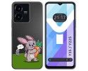 Funda Silicona Transparente para Vivo Y35 / Y22s diseño Conejo Dibujos