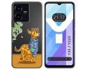 Funda Silicona Transparente para Vivo Y35 / Y22s diseño Jirafa Dibujos