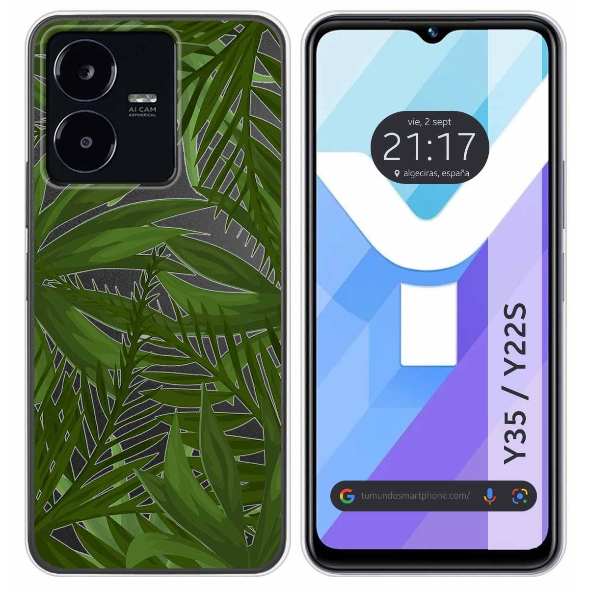 Funda Silicona Transparente para Vivo Y35 / Y22s diseño Jungla Dibujos