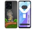 Funda Silicona Transparente para Vivo Y35 / Y22s diseño Mono Dibujos