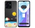 Funda Silicona Transparente para Vivo Y35 / Y22s diseño Playa Dibujos