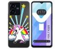 Funda Silicona Transparente para Vivo Y35 / Y22s diseño Unicornio Dibujos