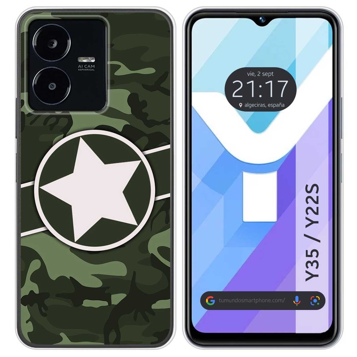Funda Silicona para Vivo Y35 / Y22s diseño Camuflaje 01 Dibujos
