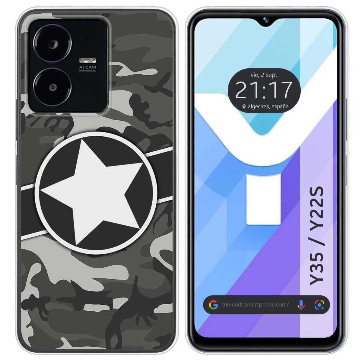 Funda Silicona para Vivo Y35 / Y22s diseño Camuflaje 02 Dibujos