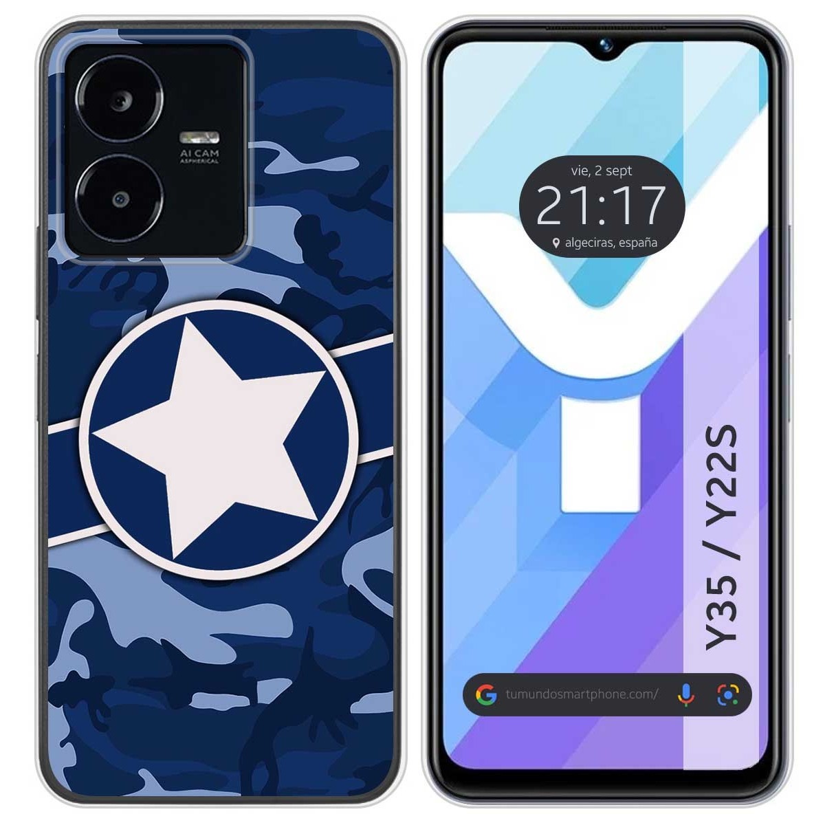 Funda Silicona para Vivo Y35 / Y22s diseño Camuflaje 03 Dibujos