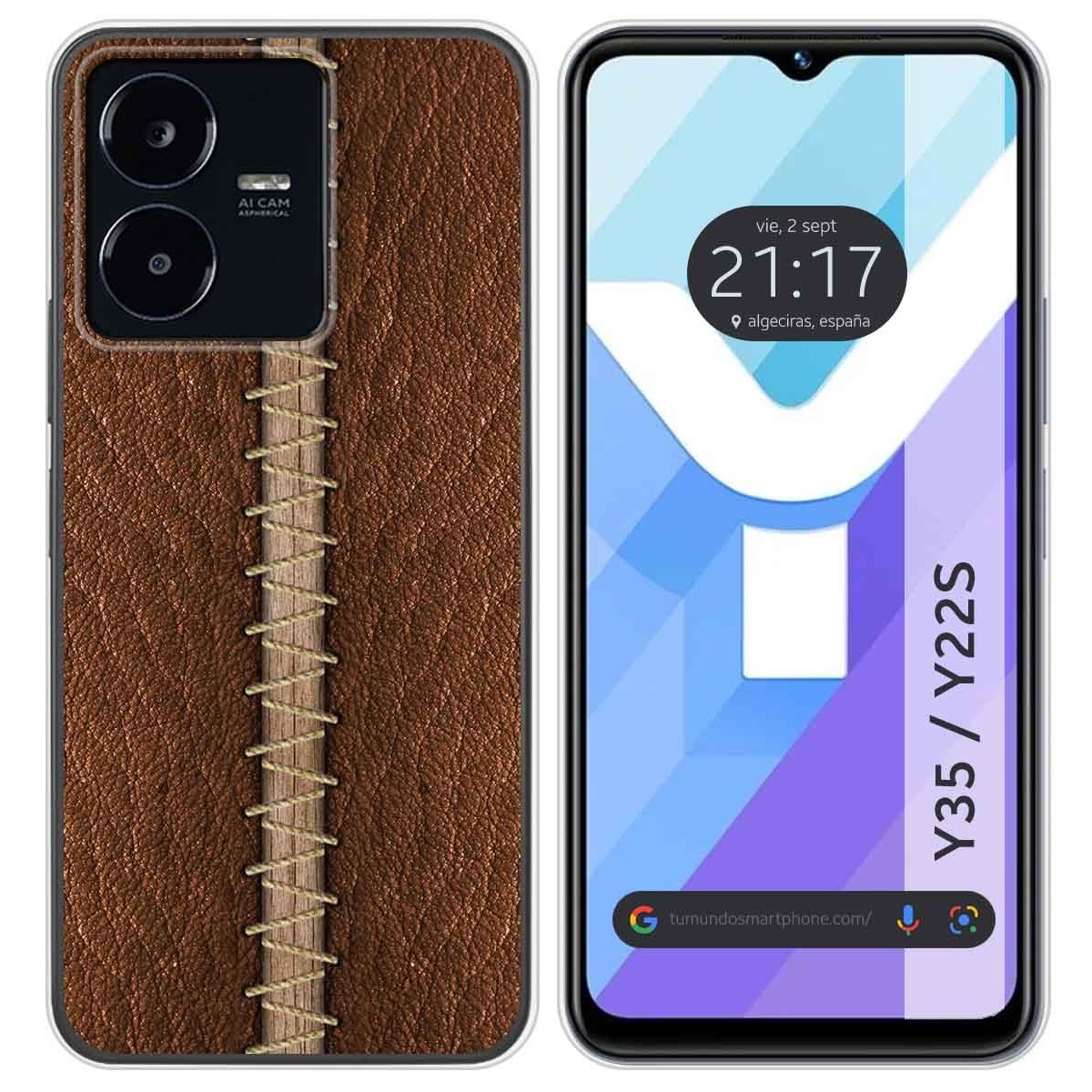 Funda Silicona para Vivo Y35 / Y22s diseño Cuero 01 Dibujos