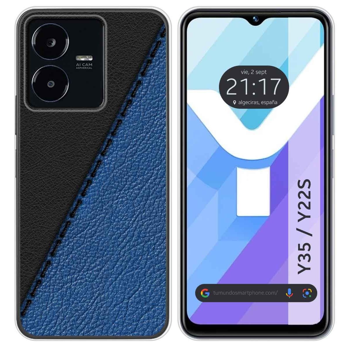 Funda Silicona para Vivo Y35 / Y22s diseño Cuero 02 Dibujos