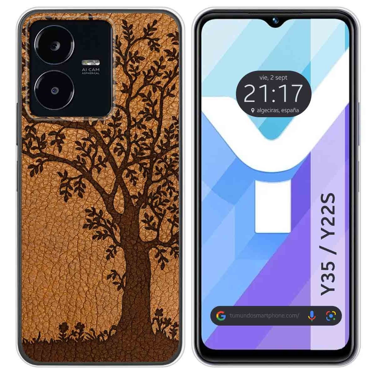 Funda Silicona para Vivo Y35 / Y22s diseño Cuero 03 Dibujos