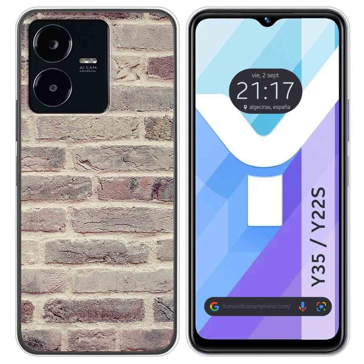 Funda Silicona para Vivo Y35 / Y22s diseño Ladrillo 01 Dibujos