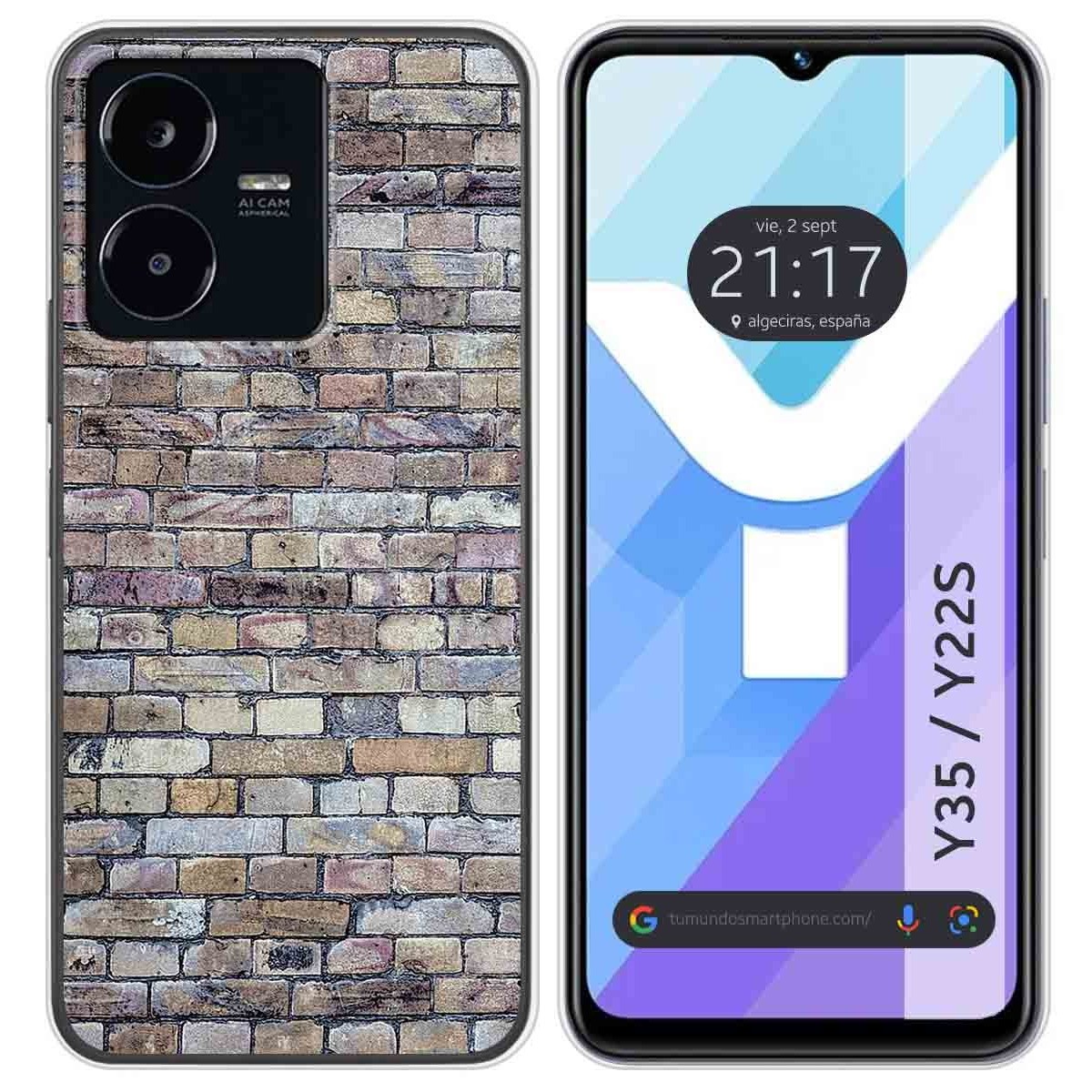 Funda Silicona para Vivo Y35 / Y22s diseño Ladrillo 02 Dibujos