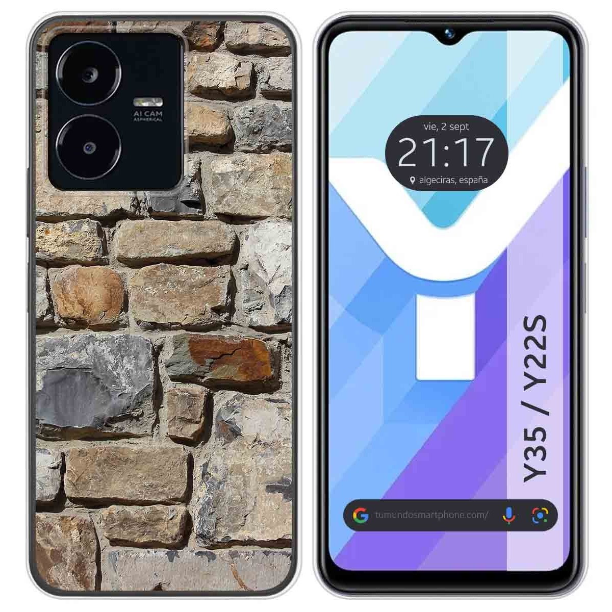 Funda Silicona para Vivo Y35 / Y22s diseño Ladrillo 03 Dibujos