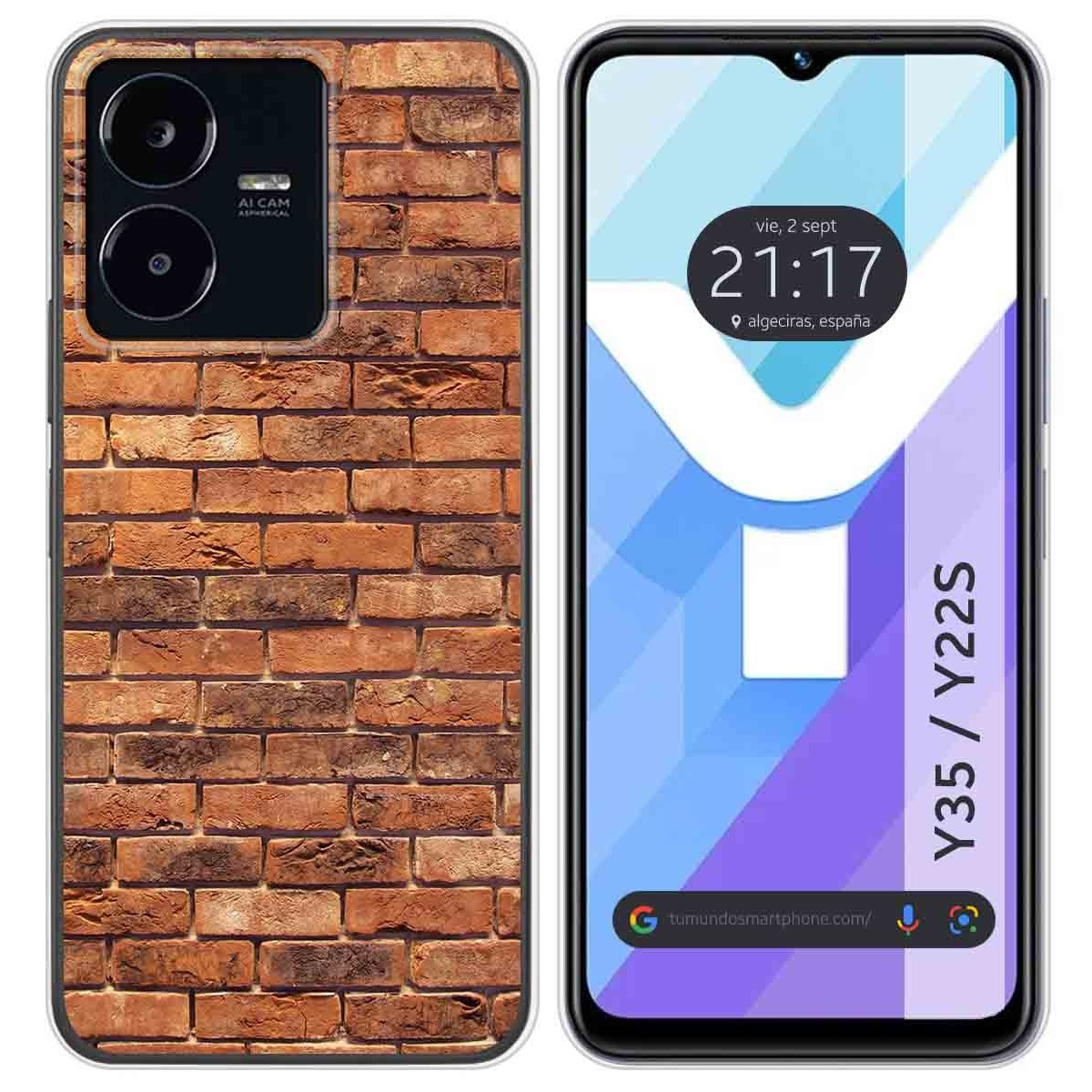 Funda Silicona para Vivo Y35 / Y22s diseño Ladrillo 04 Dibujos