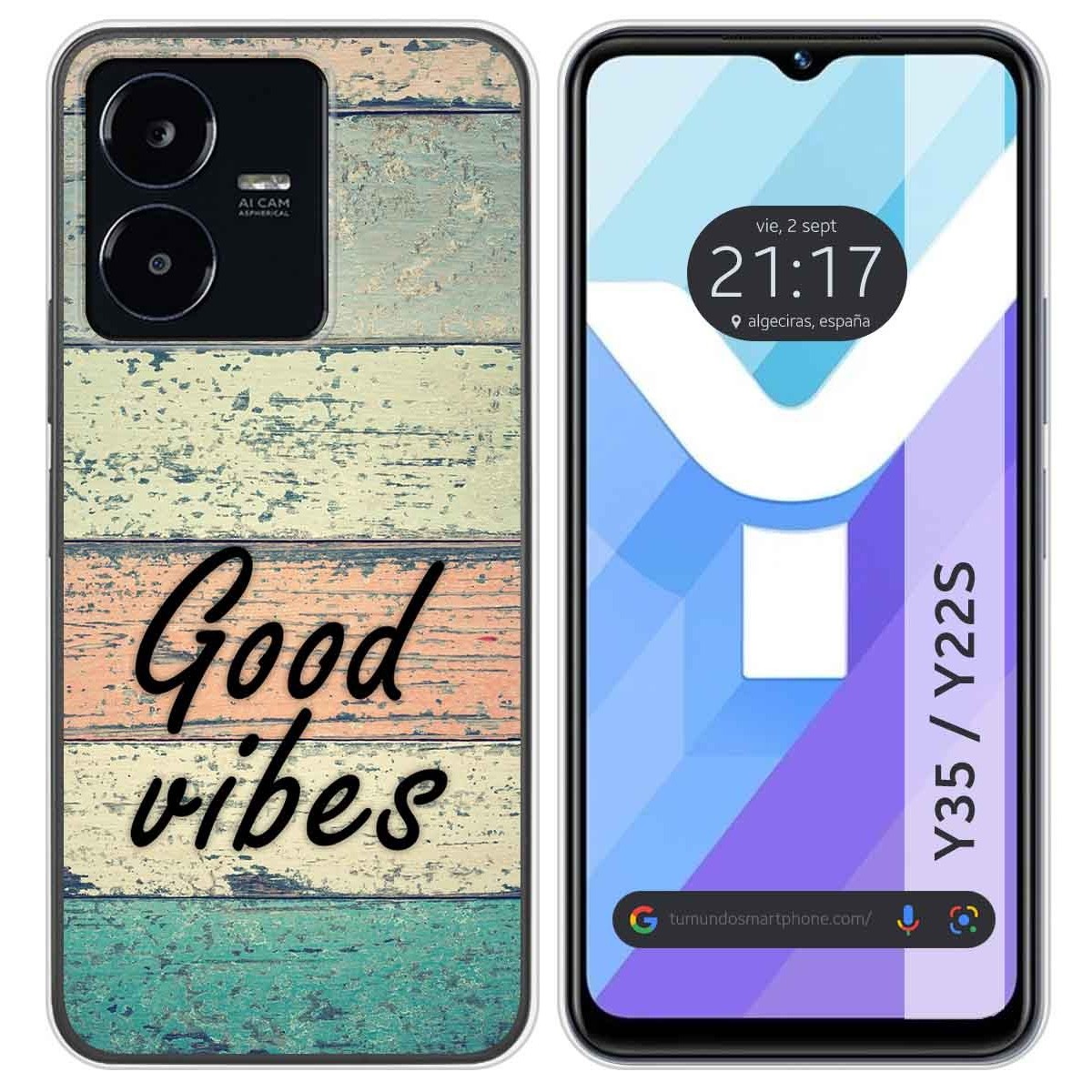 Funda Silicona para Vivo Y35 / Y22s diseño Madera 01 Dibujos