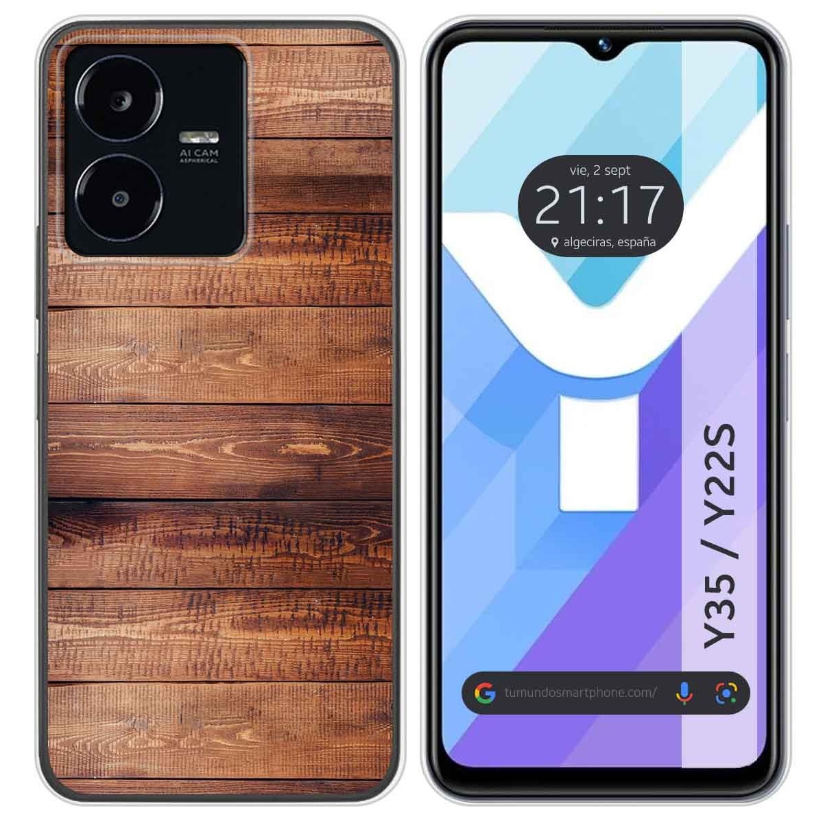 Funda Silicona para Vivo Y35 / Y22s diseño Madera 02 Dibujos