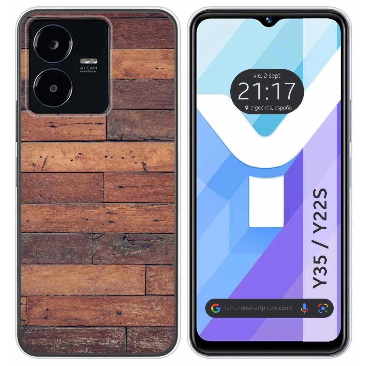 Funda Silicona para Vivo Y35 / Y22s diseño Madera 03 Dibujos