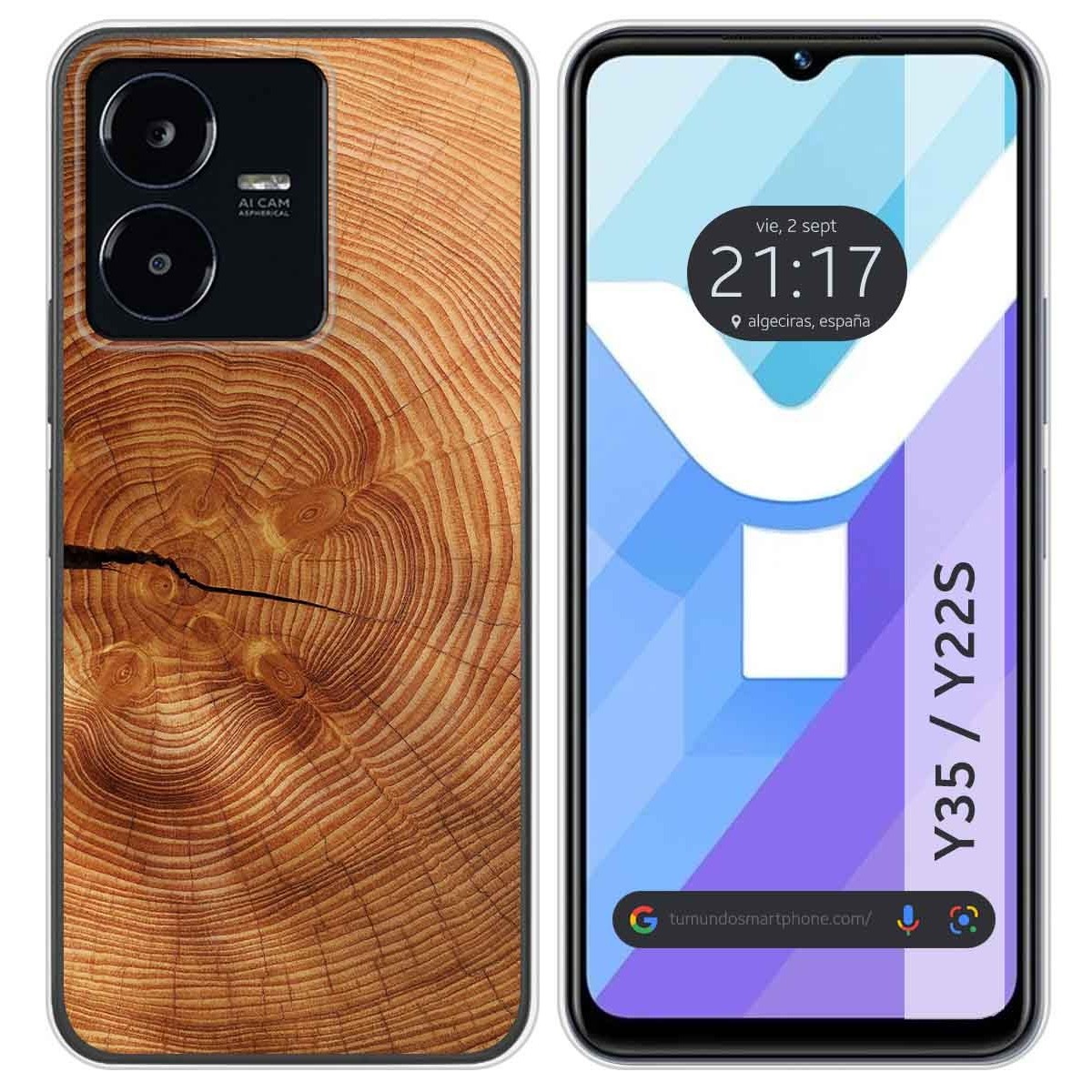 Funda Silicona para Vivo Y35 / Y22s diseño Madera 04 Dibujos