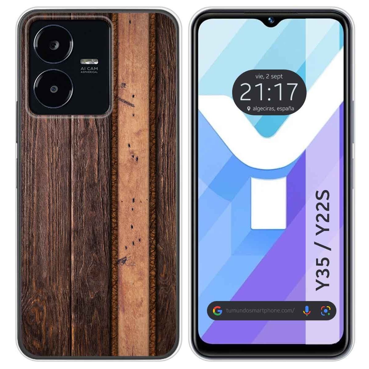 Funda Silicona para Vivo Y35 / Y22s diseño Madera 05 Dibujos