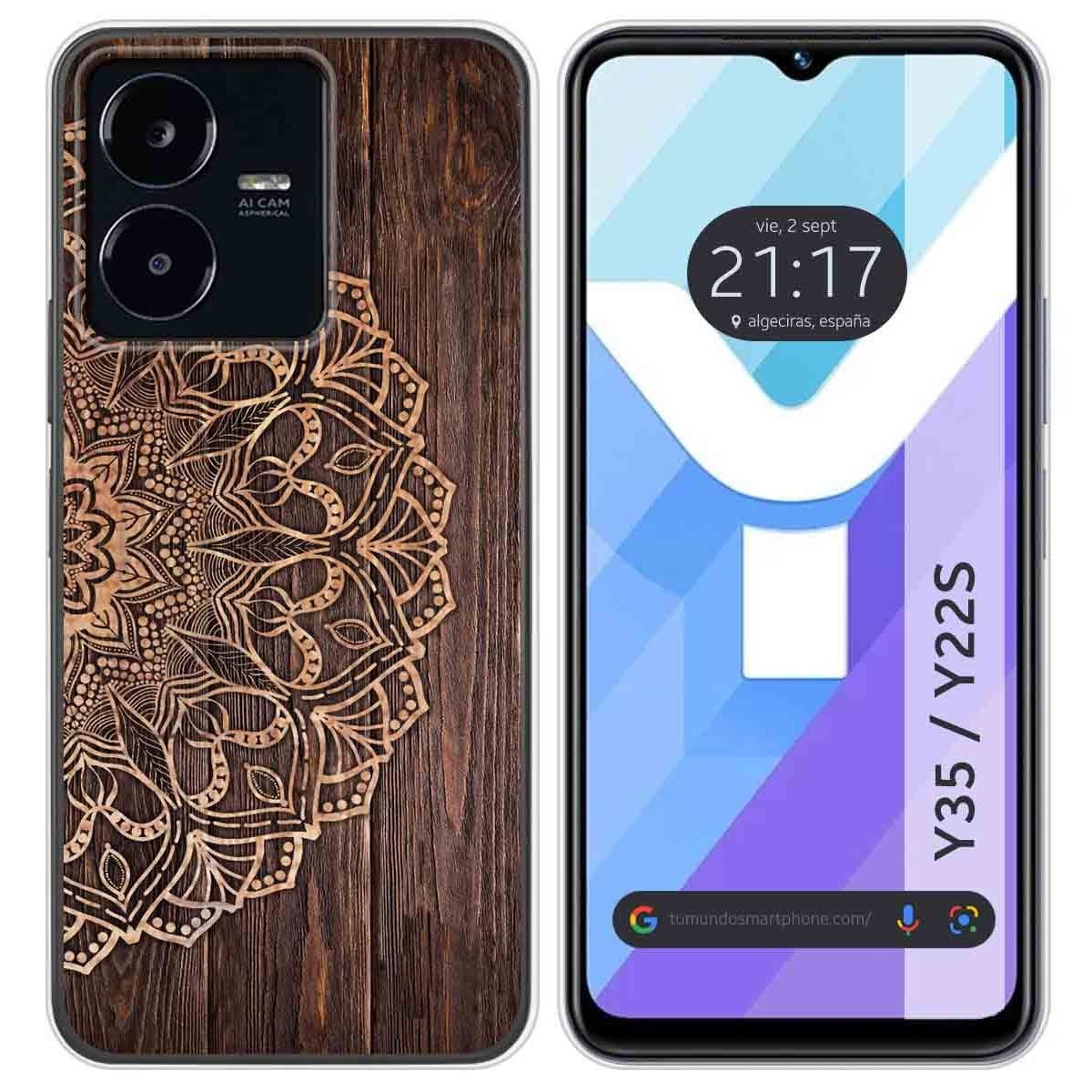 Funda Silicona para Vivo Y35 / Y22s diseño Madera 06 Dibujos