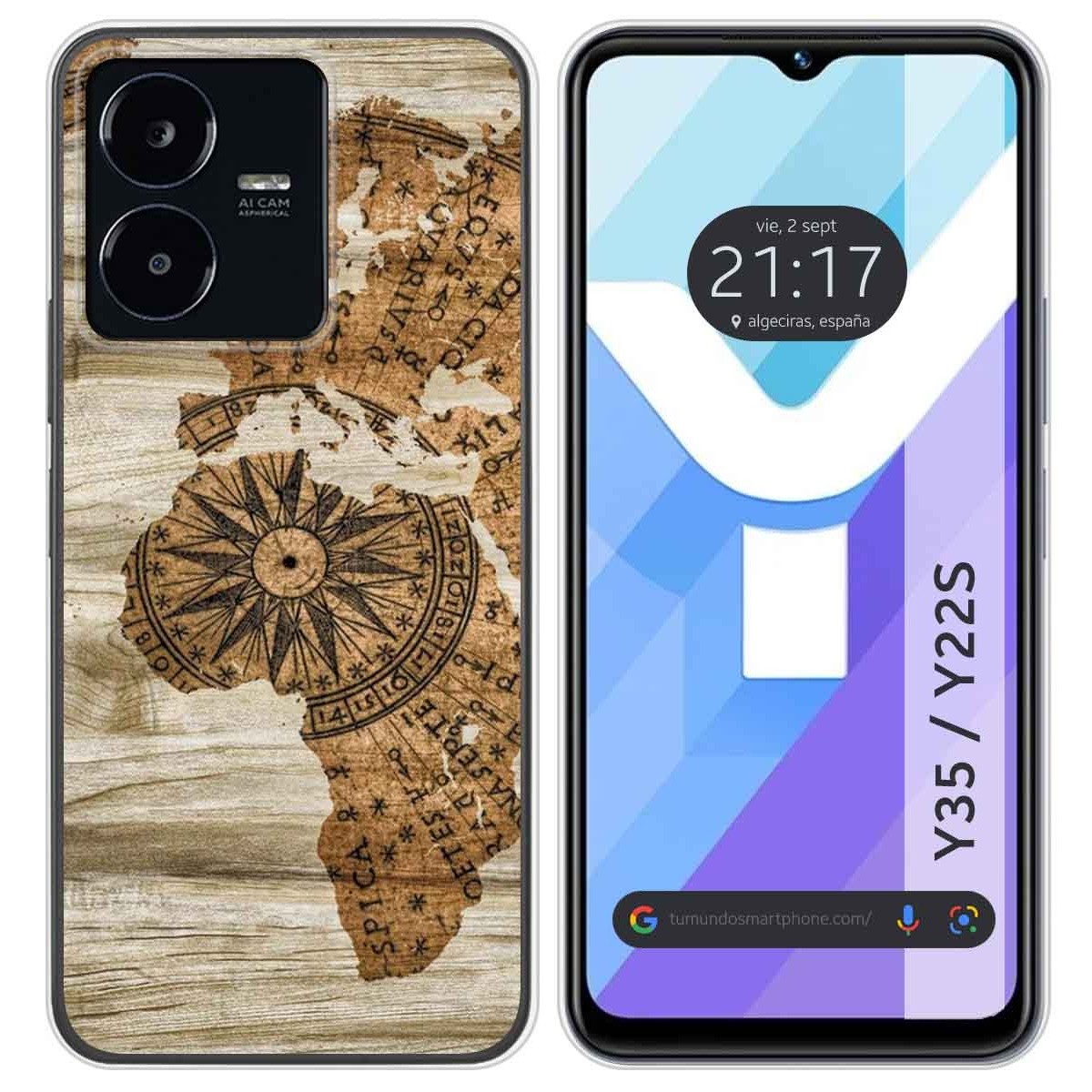 Funda Silicona para Vivo Y35 / Y22s diseño Madera 07 Dibujos
