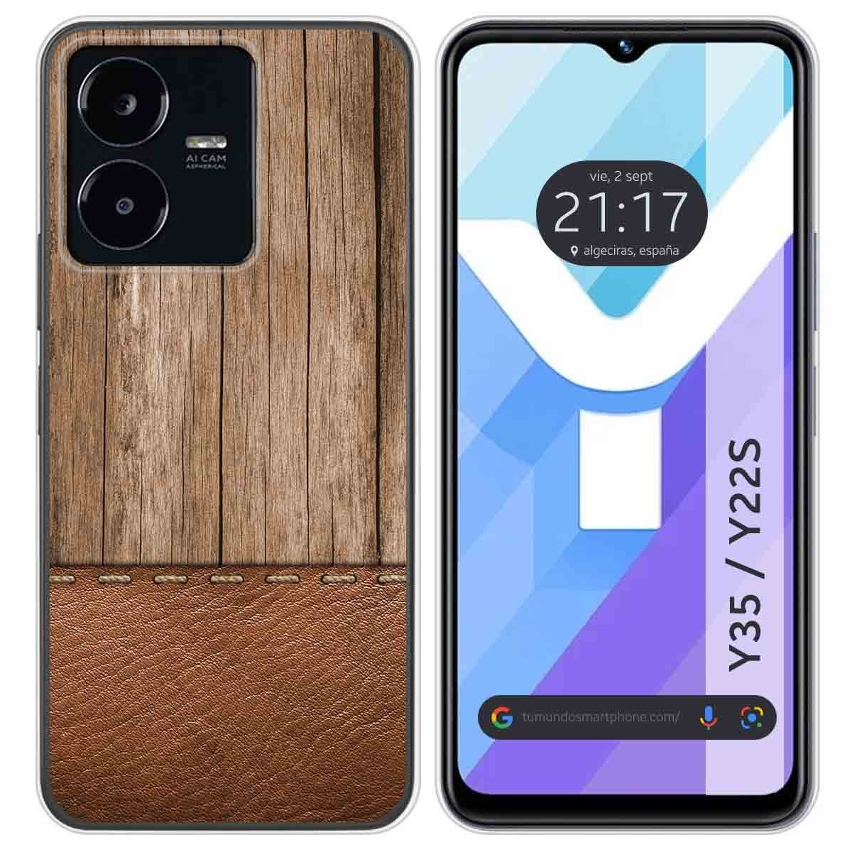 Funda Silicona para Vivo Y35 / Y22s diseño Madera 09 Dibujos
