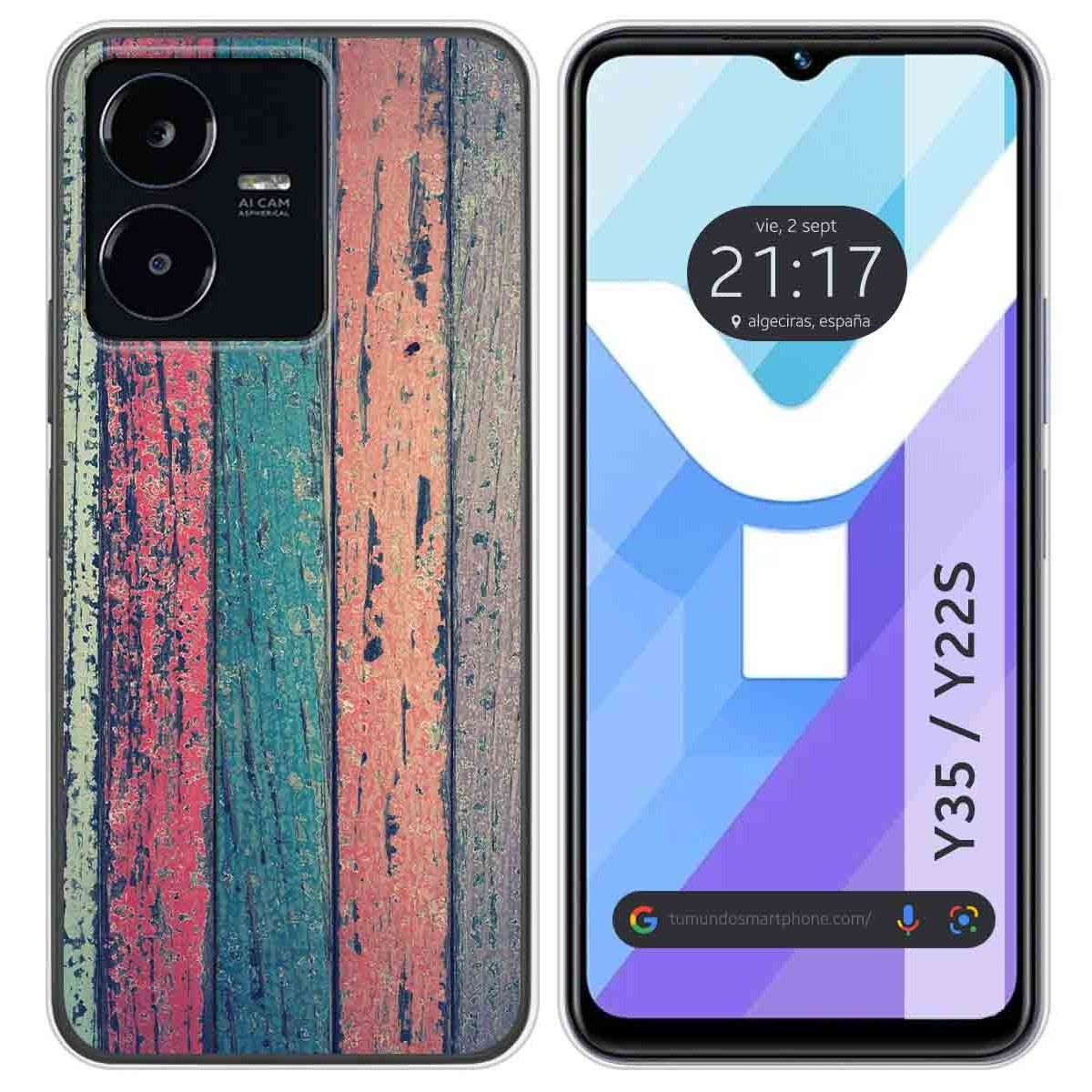 Funda Silicona para Vivo Y35 / Y22s diseño Madera 10 Dibujos