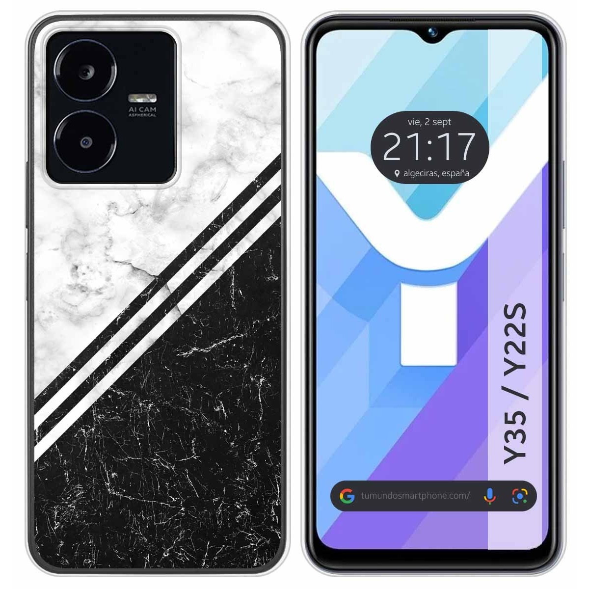 Funda Silicona para Vivo Y35 / Y22s diseño Mármol 01 Dibujos