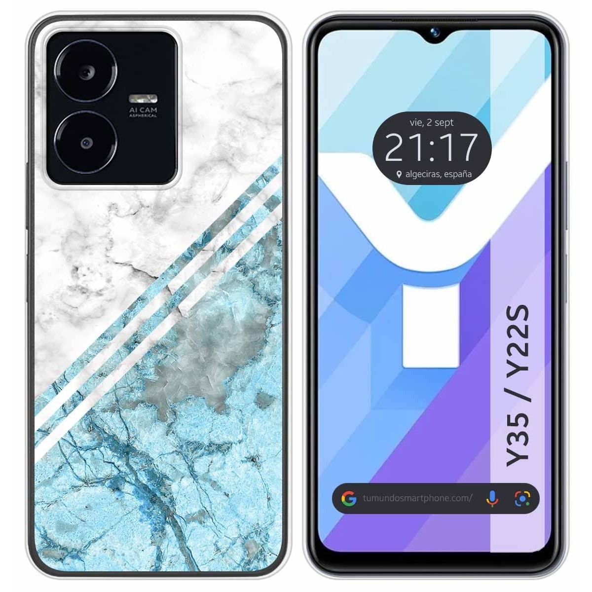 Funda Silicona para Vivo Y35 / Y22s diseño Mármol 02 Dibujos