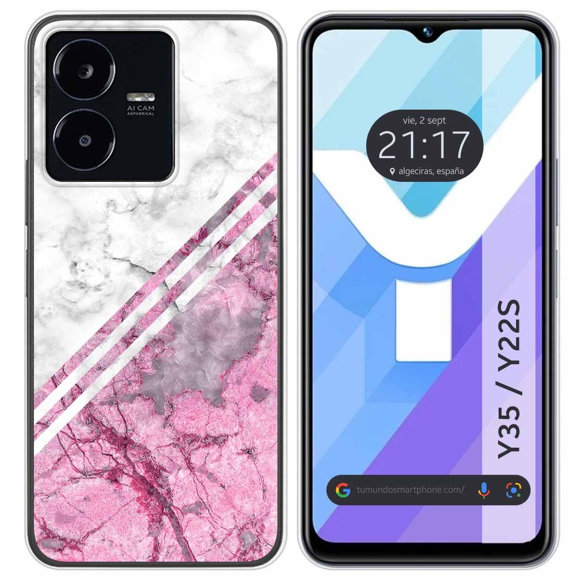 Funda Silicona para Vivo Y35 / Y22s diseño Mármol 03 Dibujos