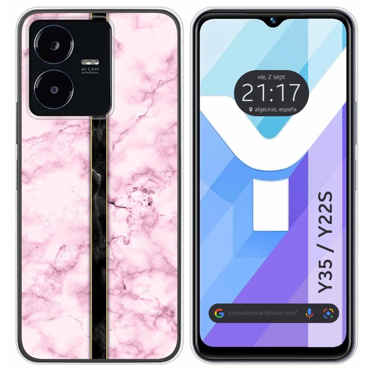 Funda Silicona para Vivo Y35 / Y22s diseño Mármol 04 Dibujos