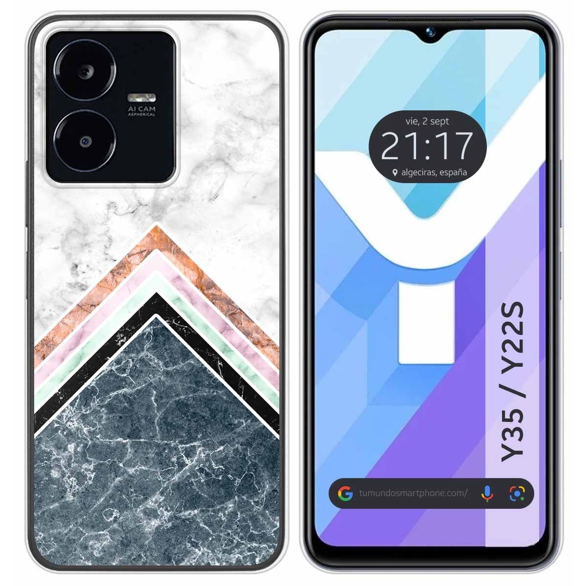 Funda Silicona para Vivo Y35 / Y22s diseño Mármol 05 Dibujos