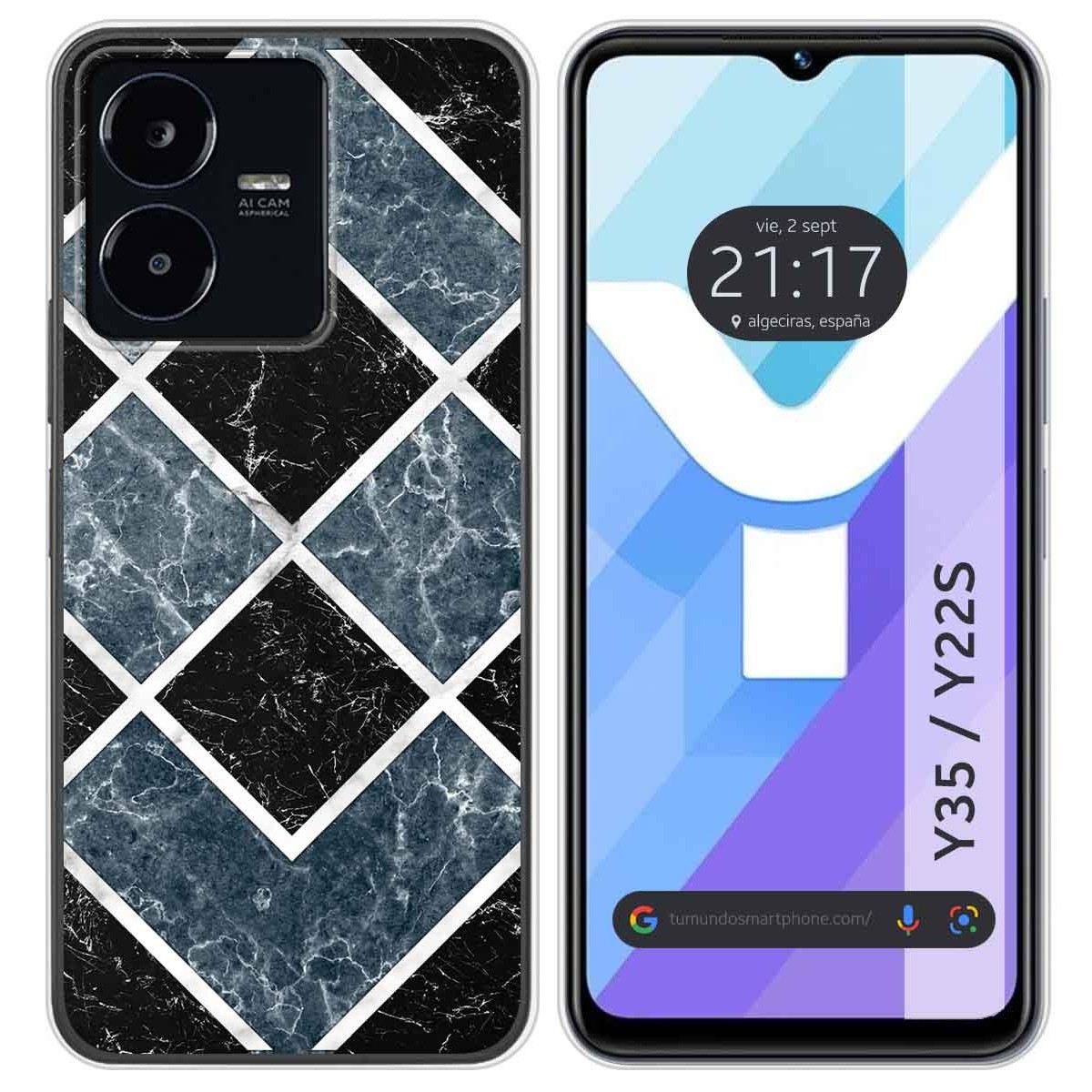 Funda Silicona para Vivo Y35 / Y22s diseño Mármol 06 Dibujos