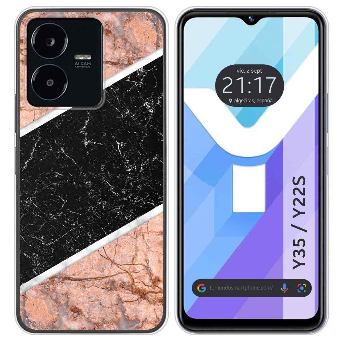 Funda Silicona para Vivo Y35 / Y22s diseño Mármol 07 Dibujos
