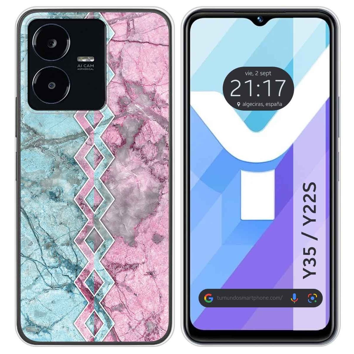 Funda Silicona para Vivo Y35 / Y22s diseño Mármol 08 Dibujos