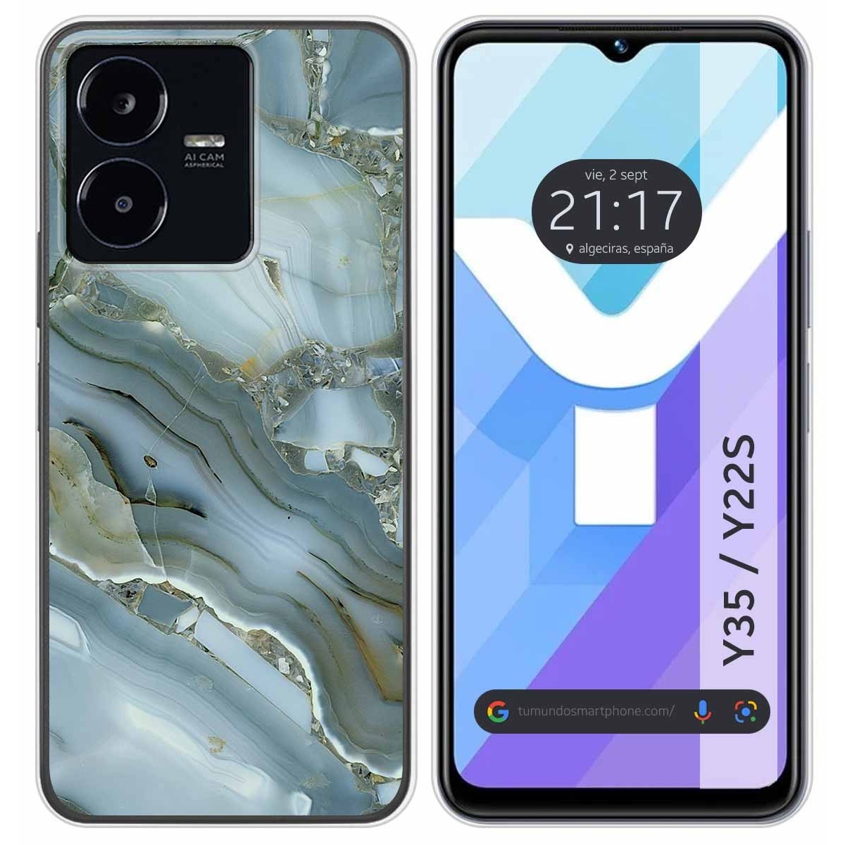 Funda Silicona para Vivo Y35 / Y22s diseño Mármol 09 Dibujos