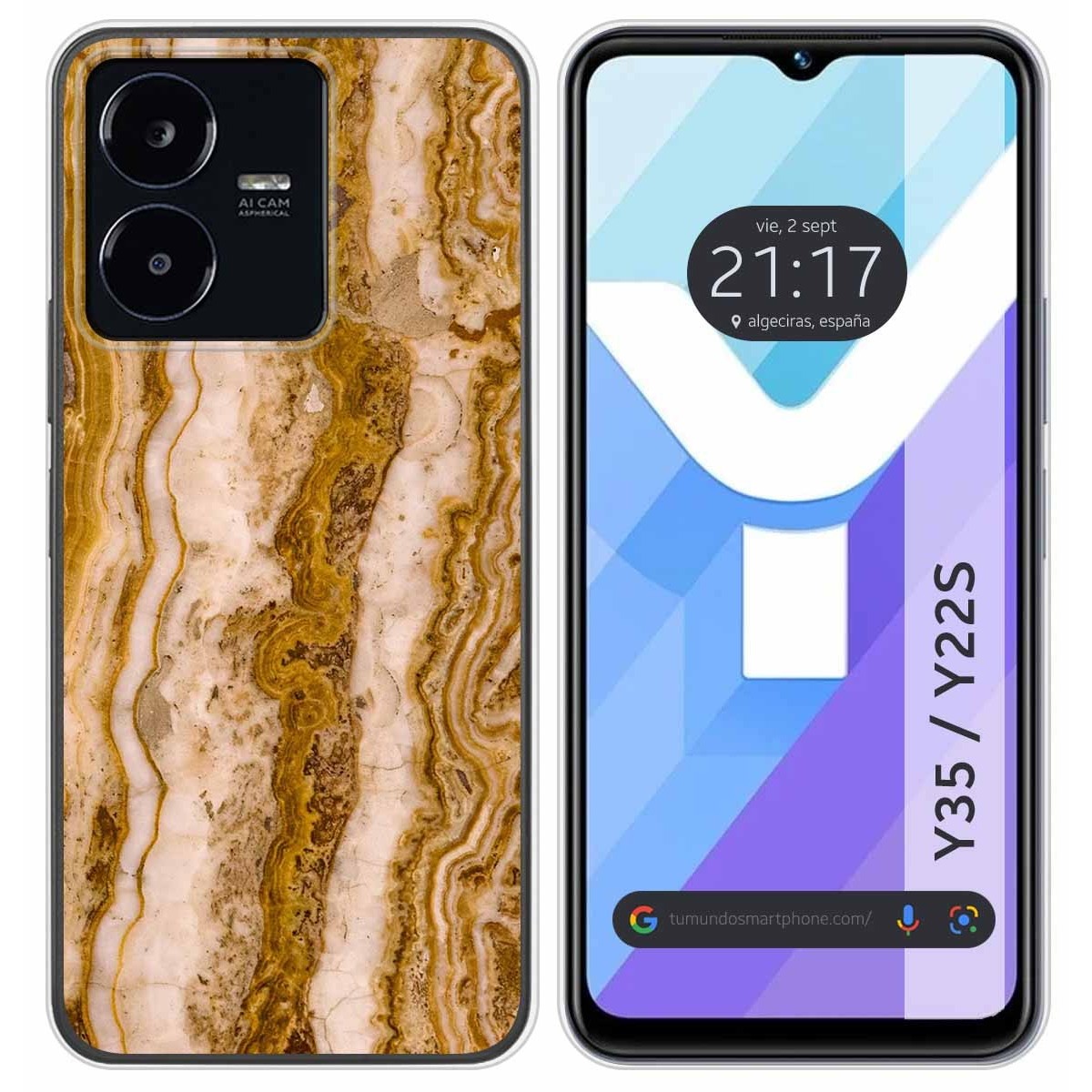 Funda Silicona para Vivo Y35 / Y22s diseño Mármol 10 Dibujos
