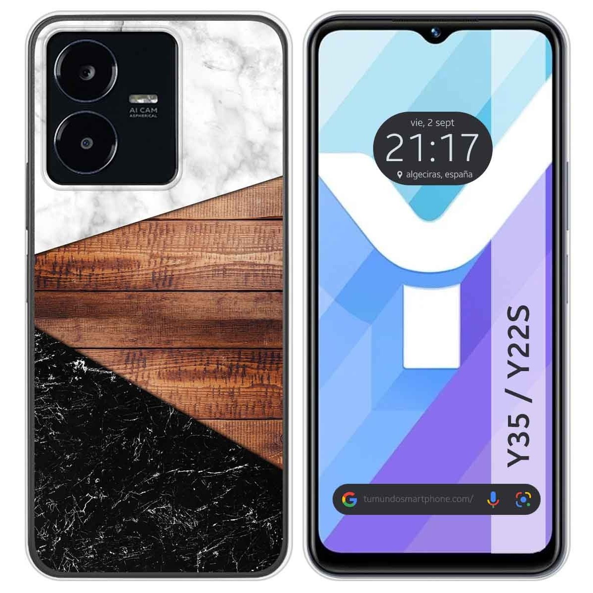 Funda Silicona para Vivo Y35 / Y22s diseño Mármol 11 Dibujos