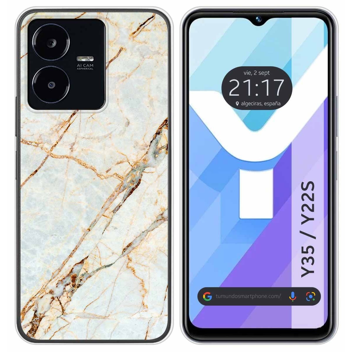 Funda Silicona para Vivo Y35 / Y22s diseño Mármol 13 Dibujos