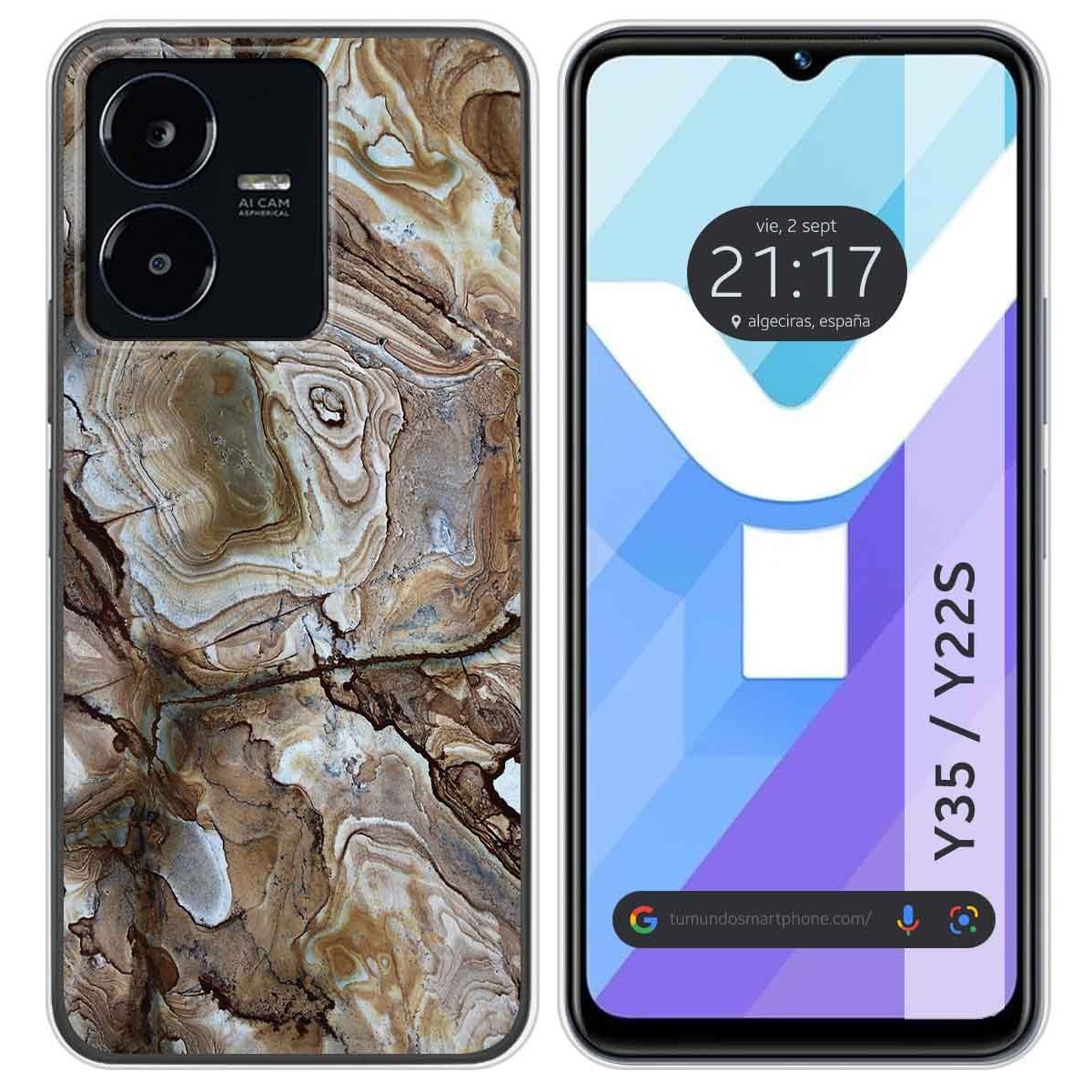 Funda Silicona para Vivo Y35 / Y22s diseño Mármol 14 Dibujos