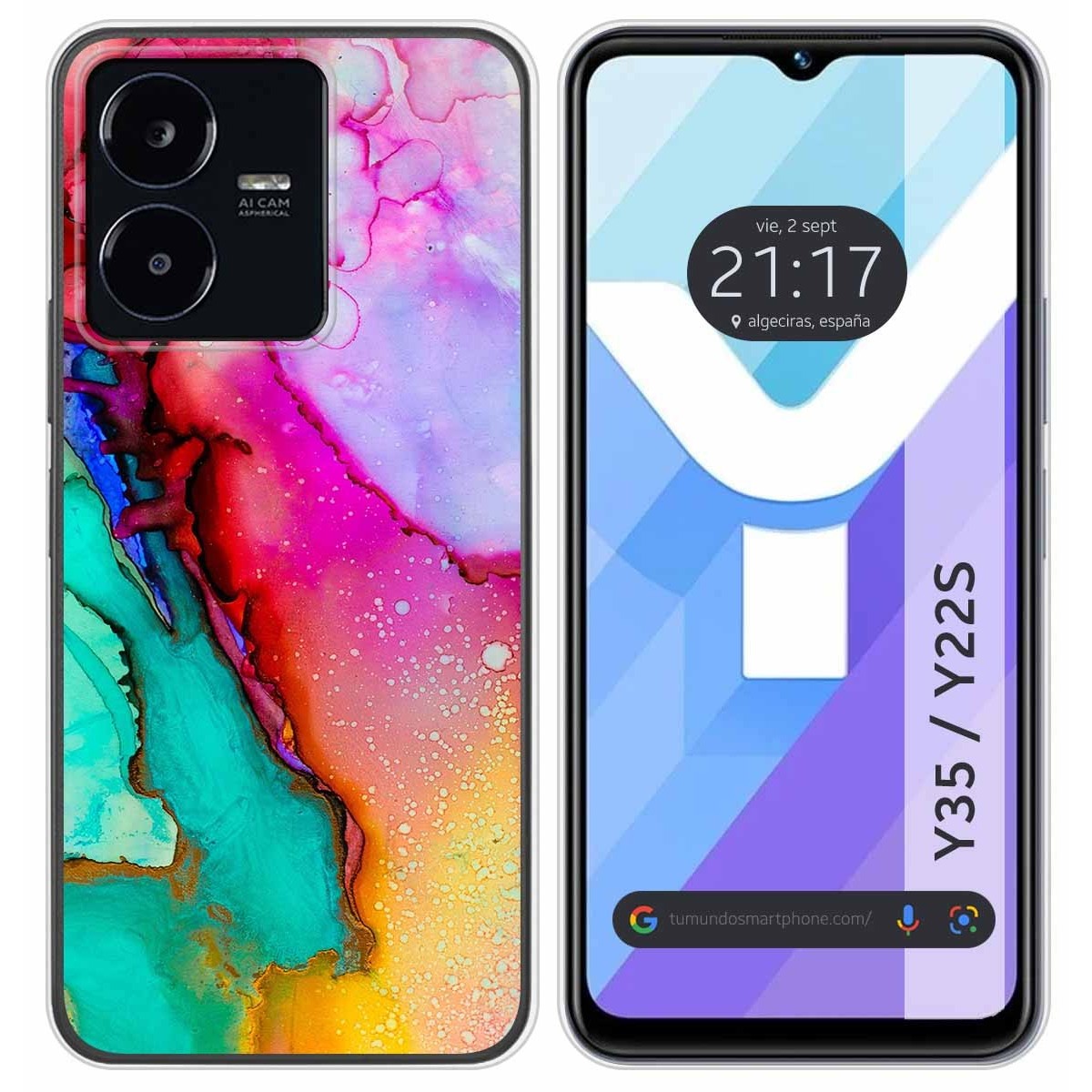 Funda Silicona para Vivo Y35 / Y22s diseño Mármol 15 Dibujos