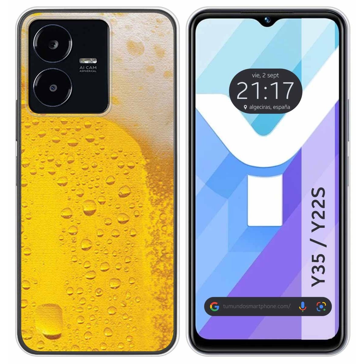 Funda Silicona para Vivo Y35 / Y22s diseño Cerveza Dibujos