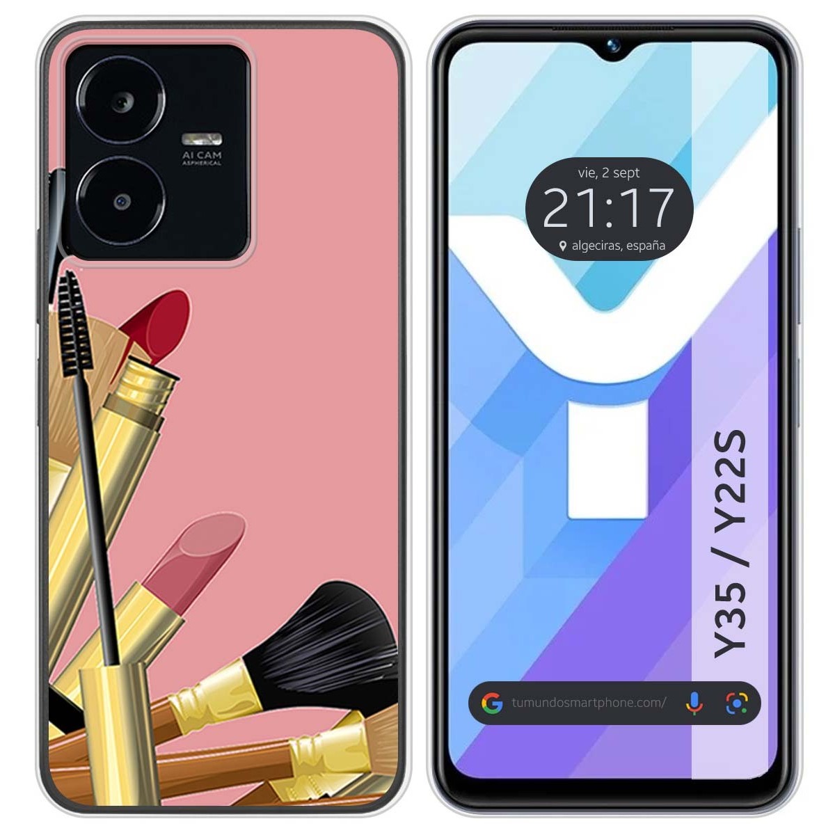 Funda Silicona para Vivo Y35 / Y22s diseño Brochas Dibujos