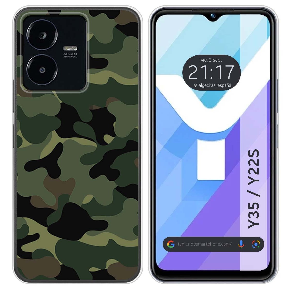 Funda Silicona para Vivo Y35 / Y22s diseño Camuflaje Dibujos