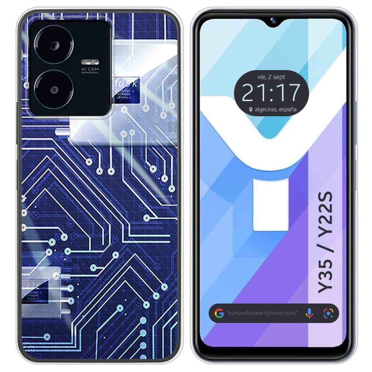 Funda Silicona para Vivo Y35 / Y22s diseño Circuito Dibujos