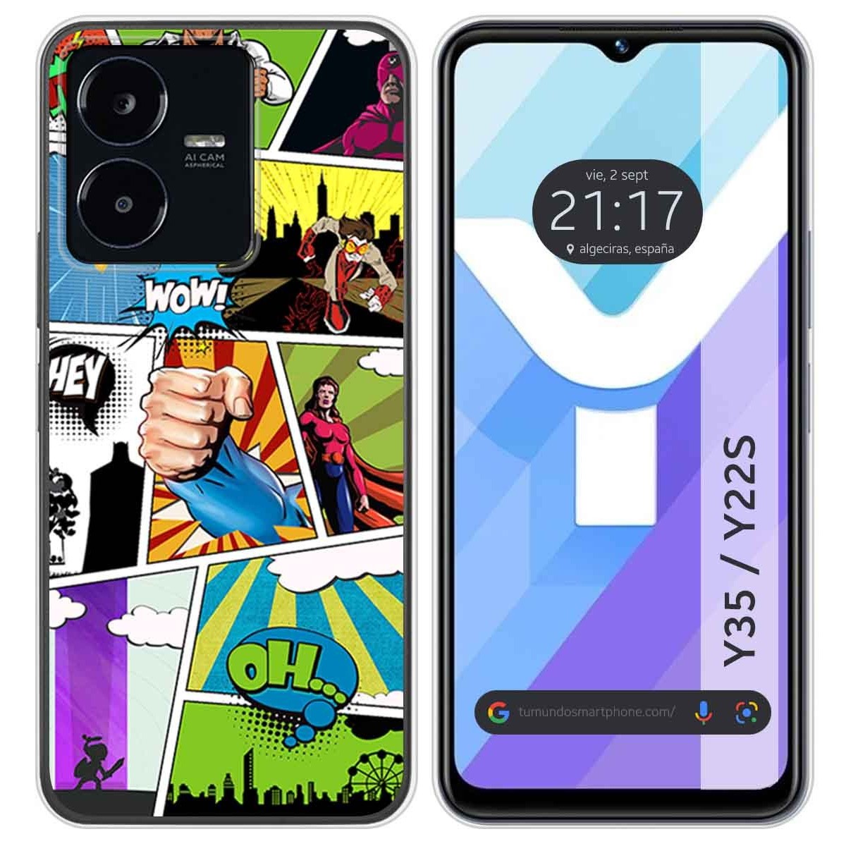 Funda Silicona para Vivo Y35 / Y22s diseño Comic Dibujos