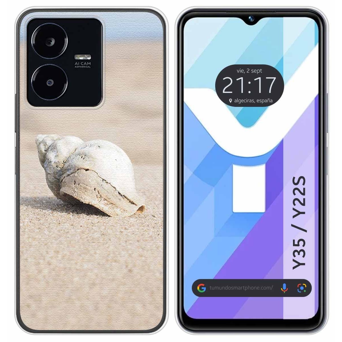 Funda Silicona para Vivo Y35 / Y22s diseño Concha Dibujos